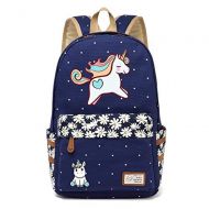 Moffler Kids Girls Floral Animal Cartoon School Backpack Cute Unicorn Travel Shoulder Bag (3)