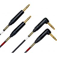 Mogami Gold Key SB-10R Balanced Stereo Keyboard Instrument Cable, 1/4 TRS Male Plugs, Gold Contacts, Dual Right Angle to Dual Straight Connectors, 10 Foot