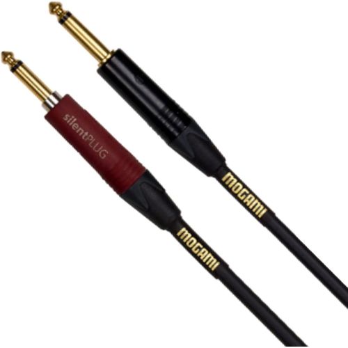  Mogami Gold INST Silent S-25 Guitar Instrument Cable, 1/4 TS Male Plugs, Gold Contacts, Straight Connectors with silentPLUG, 25 Foot