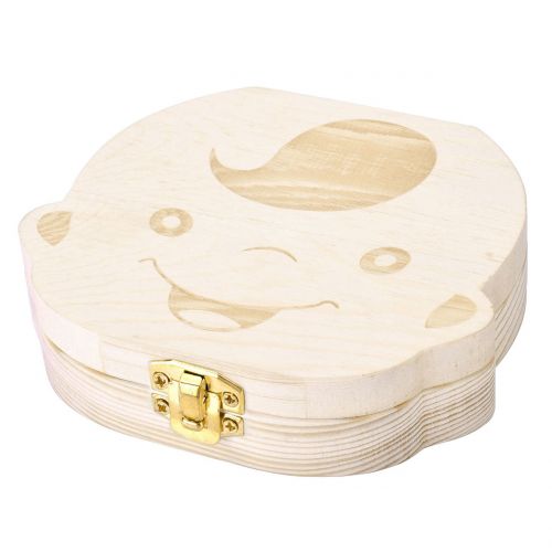  [아마존베스트]Mogoko Baby Teeth Keepsake Boxes Wooden Tooth Fairy Box, Child Kids Tooth Storage Holder Organizer(Boy, English; Customized Personalized Optional)