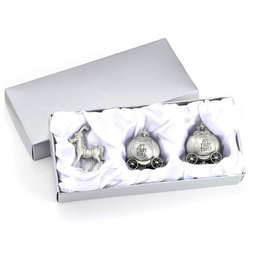  [아마존베스트]Mogoko Silver Tooth Holder, My First Tooth and Curl Keepsake Box Set, Baby Teeth Fairy Containter Gift Box for Child Kids