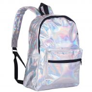 Mogor Girls Sliver Holographic Laser Leather School Backpack Travel Casual Daypack