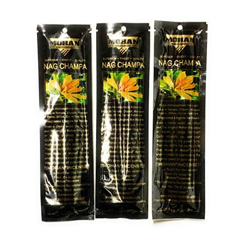  인센스스틱 Mohan Incense Nag Champa Scents Pack 250 Sticks (9.2 Inches Tall) - Makers of The World Famous Khush Scent - Premium Pure Charcoal Incense Hand Rolled in The Finest Herbs, Spices,