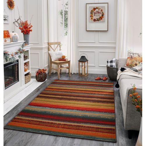  Mohawk Home Avenue Stripe Multicolored Area Rug