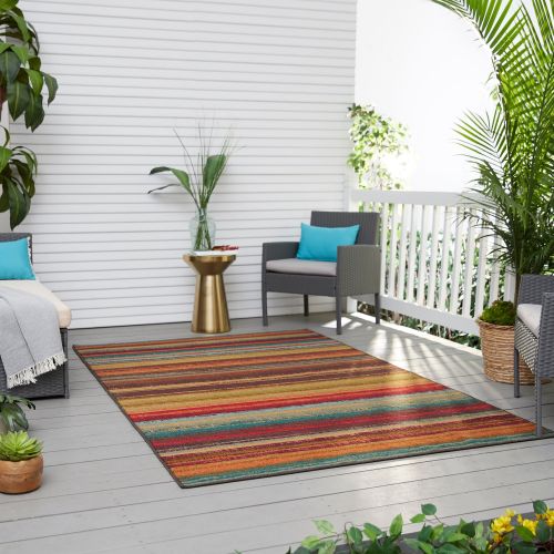  Mohawk Home Avenue Stripe Multicolored Area Rug