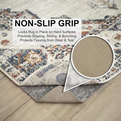  Mohawk Home 9 x 12 Non Slip Rug Pad Gripper 1/4 Thick Dual Surface Felt + Rubber Gripper - Safe for All Floors
