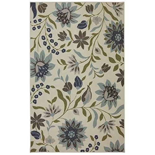  Mohawk Home Woodbridge Clarita Floral Printed Area Rug, 5 x 8, Blue