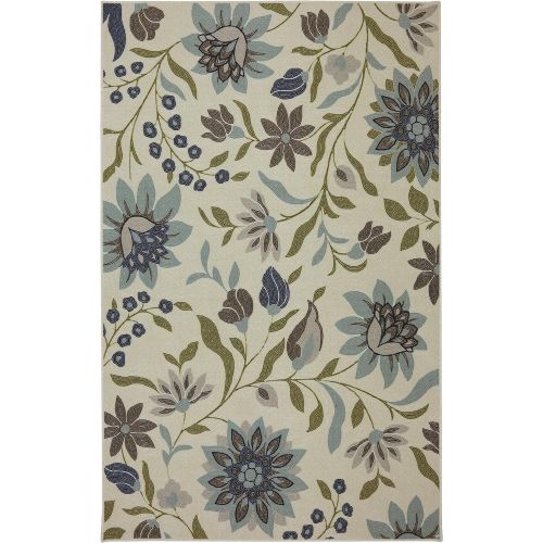  Mohawk Home Woodbridge Clarita Floral Printed Area Rug, 5 x 8, Blue