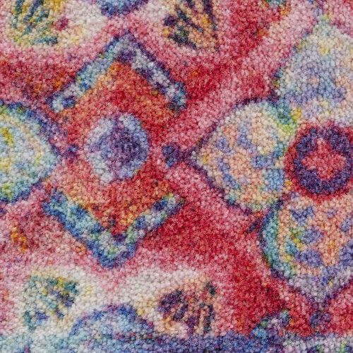  Mohawk Home Prismatic Coyle Floral Checkerboard Precision Printed Area Rug, 5x8, Rainbow