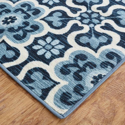  Mohawk Home Soho Marjorelle Gardens Floral Printed Area Rug, 5x8, Blue