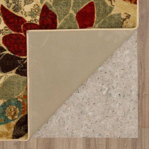  Mohawk Home Strata Geo Floral Pattern Printed Area Rug, 5x8, Tan