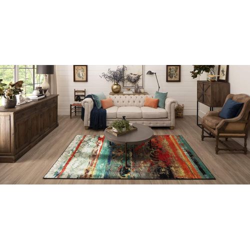  Mohawk Home Strata Eroded Distressed Abstract Printed Area Rug, 5x8, Multicolor