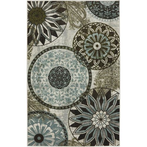  Mohawk Home New Wave Inspired India Light Medallion Printed Area Rug, 5x7, Light Multicolor
