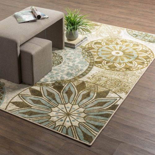  Mohawk Home New Wave Inspired India Light Medallion Printed Area Rug, 5x7, Light Multicolor