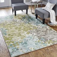 Mohawk Home Aurora Radiance Abstract Floral Printed Area Rug, 5x8, Aqua Multicolor