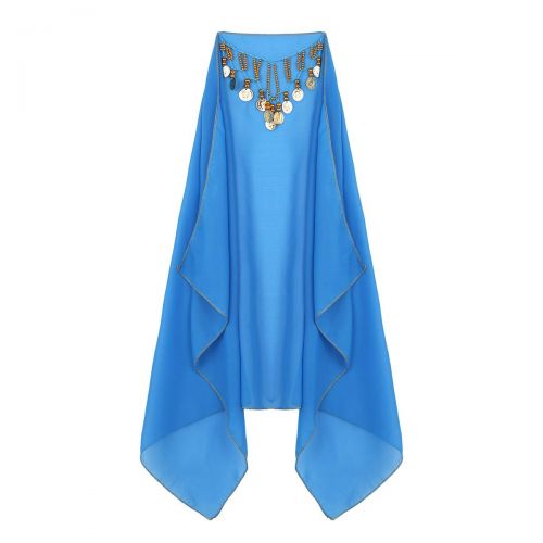  Moily moily Kids Girls Arabian Princess Costume Sequins Belly Dance Outfit Halter Top Harem Pants 5 Pcs Set