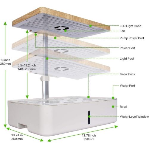  Moistenland Hydroponics Growing System,Indoor Herb Garden Starter Kit w/LED Grow Light,Plant Germination Kits 12 Plant Pots for Home Kitchen Gardening (12 Pots)