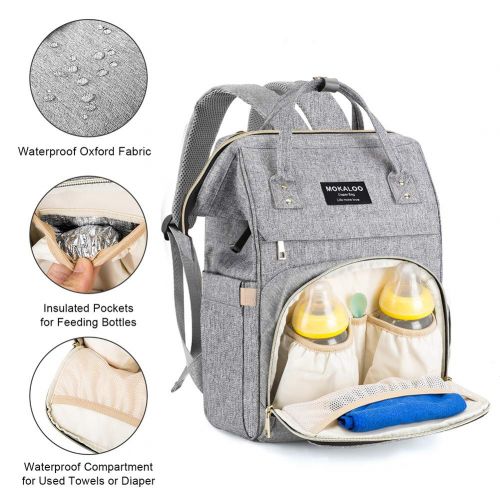  Large Diaper Bag Backpack, Mokaloo Anti-Water Maternity Nappy Bags Changing Bags with Insulated...