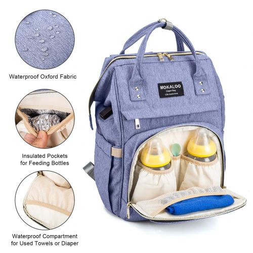  Large Diaper Bag Backpack, Mokaloo Anti-Water Maternity Nappy Bags Changing Bags with Insulated...