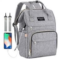 [아마존 핫딜]  [아마존핫딜]Large Diaper Bag Backpack, Mokaloo Anti-Water Maternity Nappy Bags Changing Bags with Insulated Pockets and Stroller Straps, Multi-functional Travel Back Pack Built-in USB Charging