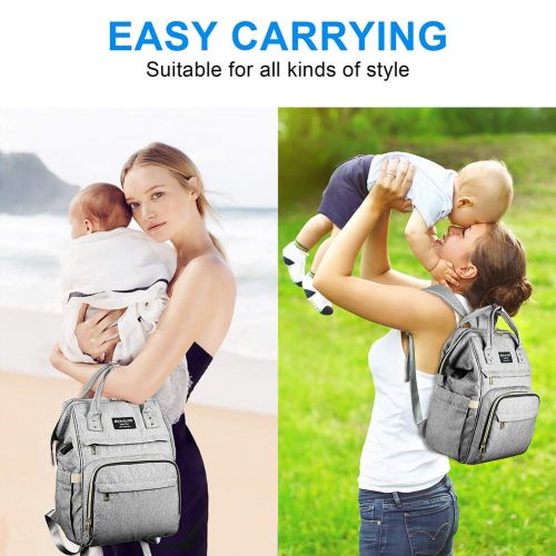  [아마존 핫딜]  [아마존핫딜]Large Diaper Bag Backpack, Mokaloo Anti-Water Maternity Nappy Bags Changing Bags with Insulated Pockets and Stroller Straps, Multi-functional Travel Back Pack Built-in USB Charging