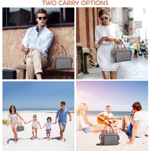  [아마존 핫딜] [아마존핫딜]Mokaloo Insulated Lunch Bag, MOKALOO Large Capacity Lunch Tote Box With Removable Shoulder Strap, Multi-functional Reusable Thermal Snacks Cooler Bag for Men, Women