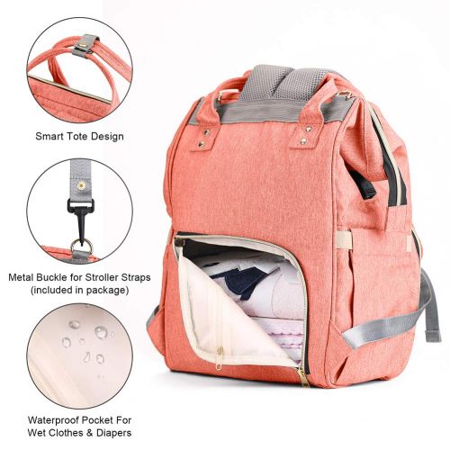  Diaper Bag Backpack, Mokaloo Large Baby Bag, Multi-functional Travel Back Pack, Anti-Water Maternity Nappy Bag Changing Bags with Insulated Pockets Stroller Straps and Built-in USB