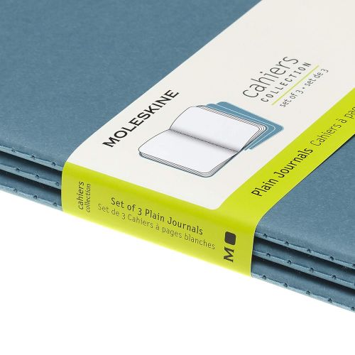  [아마존 핫딜]  [아마존핫딜]Moleskine Cahier Journal (3er Set Notizbuecher mit blanko Seiten, Kartoneinband und Baumwollstickerei, Large 13 x 21 cm, 80 Seiten), Lebhaftes Blau