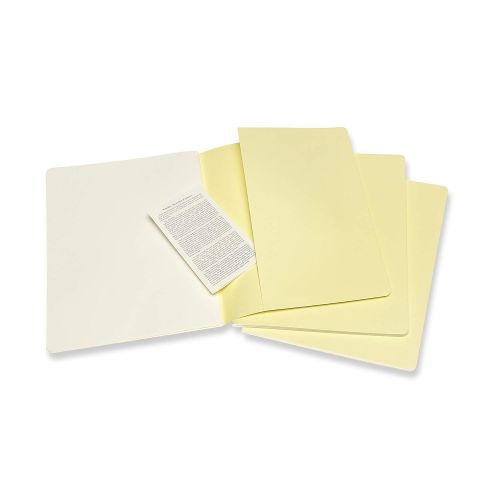  [아마존 핫딜]  [아마존핫딜]Moleskine Cahier Journal (3er Set Notizbuecher mit blanko Seiten, Kartoneinband und Baumwollstickerei, Extra Large 19 x 25 cm, 120 Seiten), Sanftgelb