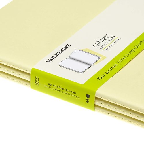  [아마존 핫딜]  [아마존핫딜]Moleskine Cahier Journal (3er Set Notizbuecher mit blanko Seiten, Kartoneinband und Baumwollstickerei, Extra Large 19 x 25 cm, 120 Seiten), Sanftgelb