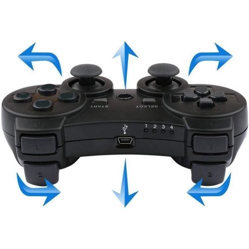  [아마존베스트]Molgegk PS3 Controllers for Playstation 3 Dualshock Six-axis, Wireless Bluetooth Remote Gaming Gamepad Joystick Includes USB Cable (Sliver and Gold,Pack of 2)