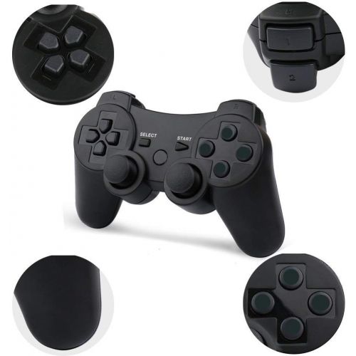  [아마존베스트]Molgegk PS3 Controllers for Playstation 3 Dualshock Six-axis, Wireless Bluetooth Remote Gaming Gamepad Joystick Includes USB Cable (Sliver and Gold,Pack of 2)