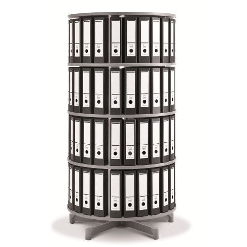  Moll One Turn Binder & File Carousel Shelving with Four Tier, White (TURN4)
