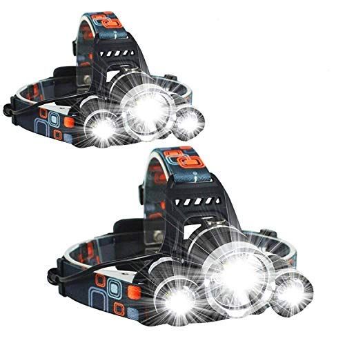  Molo Newest Headlamp Flashlight 10000 Lumen,Best IMPROVED LED with Rechargeable Battery, Bright Head Lights,Waterproof Hard Hat Light,Fishing Head Lamp,Hunting headlamp,Camping headlamp