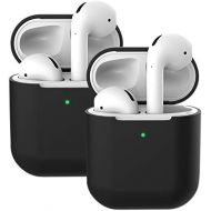 [아마존베스트]Molylove Silicone Cases, 2 x Silicone Cases compatible with Apple AirPods 2 & 1, Molylove Shockproof silicone case (LED Visible on the Front), Supports Wireless Charging (AirPods 2