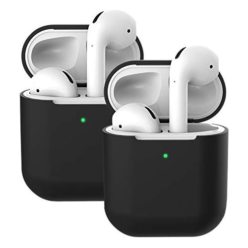  [아마존베스트]Molylove Silicone Cases, 2 x Silicone Cases compatible with Apple AirPods 2 & 1, Molylove Shockproof silicone case (LED Visible on the Front), Supports Wireless Charging (AirPods 2