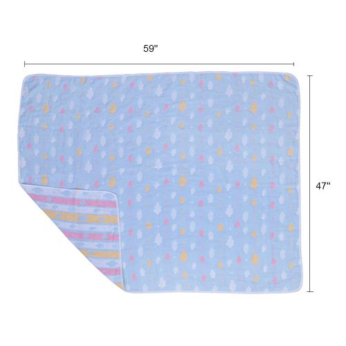  Oversized Muslin Toddler Blanket Hypoallergenic Organic Cotton Bed Blanket Lightweight Breathable Muslin Baby Quilt Soft Blanket for Crib and Stroller 47”x 59”Multicolored by Moms