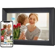 Moman Digital Picture Frame WF11T, 10.1 Inch Wireless HD Photo Frame 32GB Memory Instantly Share Wall Mountable for Family Friends Birthday Christmas Anniversary, Digital-Picture-Frame-WiFi-Photo