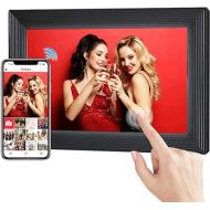 Moman Digital Picture Frame WF11T, 10.1 Inch Wireless HD Photo Frame 32GB Memory Instantly Share Wall Mountable for Family Friends Birthday Christmas Anniversary, Digital-Picture-Frame-WiFi-Photo