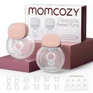 Momcozy Hands Free Breast Pump S9 Pro Updated, Wearable Breast Pump of Longer Battery Life & LED Display, Double Portable Electric Breast Pump with 2 Modes & 9 Levels - 24mm, 2 Pack Pink