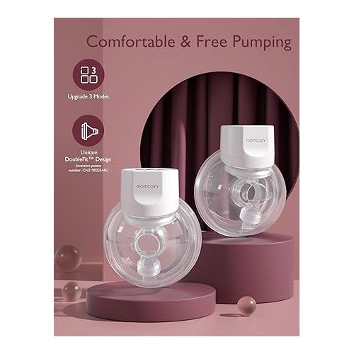  Momcozy Breast Pump S12 Pro Hands-Free, Wearable & Wireless Pump with Soft Double-Sealed Flange, 3 Modes & 9 Levels Double Electric Pump Portable, Smart Display, 24mm, 2 Pack, Elegant White