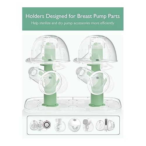  Momcozy 3 Layers Large Bottle Sterilizer and Dryer, Fast Sterilize and Dry, Universal Bottle Sterilizer for All Bottles & Breast Pump Accessories, Touch Screen & Auto-Off Bottle Sanitizer