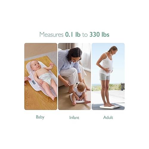  Momcozy Baby Scale, Multi-Function Scale for Toddler, Children, Pet, Adult, Removable Scales for Body Weight & Height Measurement, Perspectives Switch,5 Units,Digital LED Screen,Auto-Off, Up to 330lb