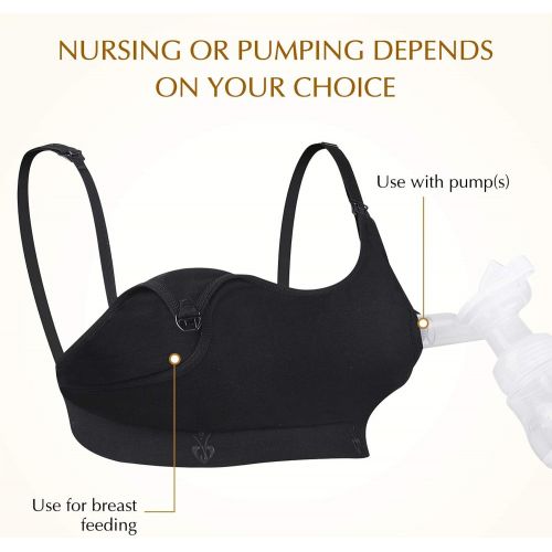  [아마존베스트]Hands Free Pumping Bra, Momcozy Adjustable Breast-Pumps Holding and Nursing Bra, Suitable for...