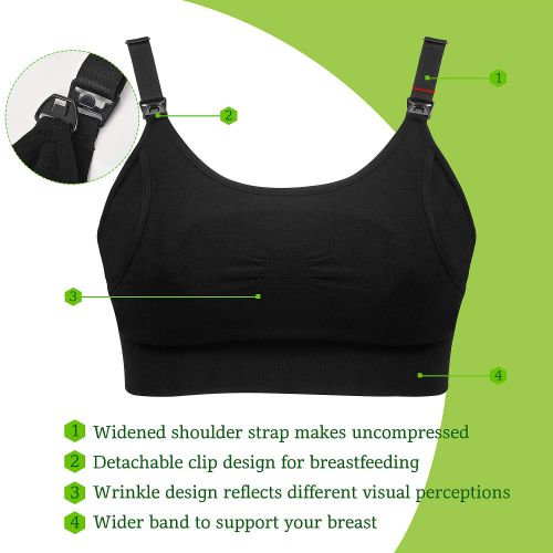  [아마존베스트]Hands Free Pumping Bra, Momcozy Upgraded Bamboo Super Soft/Holding Pumping and Nursing Bra,...