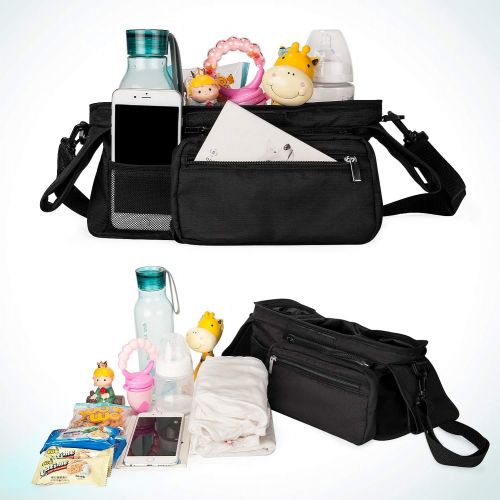  [아마존베스트]Universal Stroller Organizer with Insulated Cup Holder by Momcozy - Detachable Phone Bag & Shoulder...