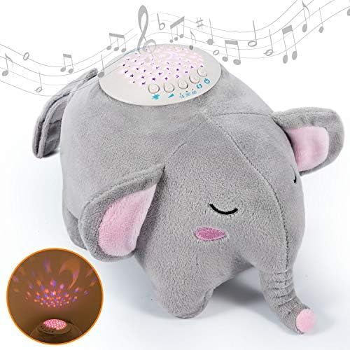  Baby Sleep Soothers, Momcozy Baby White Noise Machine, Auto-Off Timer and Volume Control Night Light Soother, 15 Lullabies Sound Machine for Newborns and Up (Elephant)