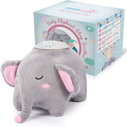  Baby Sleep Soothers, Momcozy Baby White Noise Machine, Auto-Off Timer and Volume Control Night Light Soother, 15 Lullabies Sound Machine for Newborns and Up (Elephant)