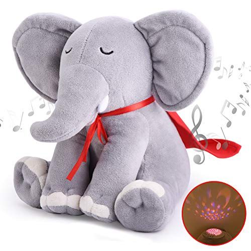  Baby Sleep Soothers, Momcozy Baby Sound Machine, Auto-Off Timer and Volume Control Baby White Noise Machine, 15 Lullabies Night Light Soother for Newborns and Up, Elephant (2020 Ne