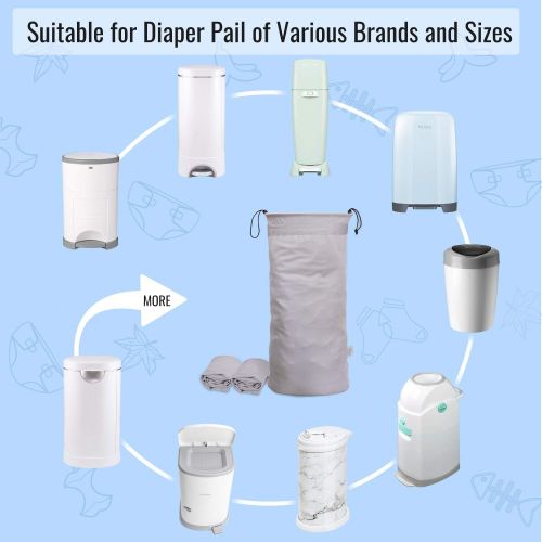  Momcozy Reusable Diaper Pail Liner, 3 Pack Waterproof Cloth Diaper Wet Dry Bag with Drawstring Perfect for Diapers, Laundry, Fits Most Diaper Pail Like Dekor, Ubbi, Munchkin, Tomme